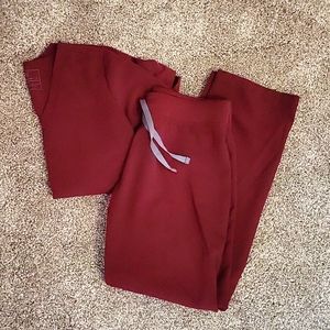 Burgundy FIGS scrub set